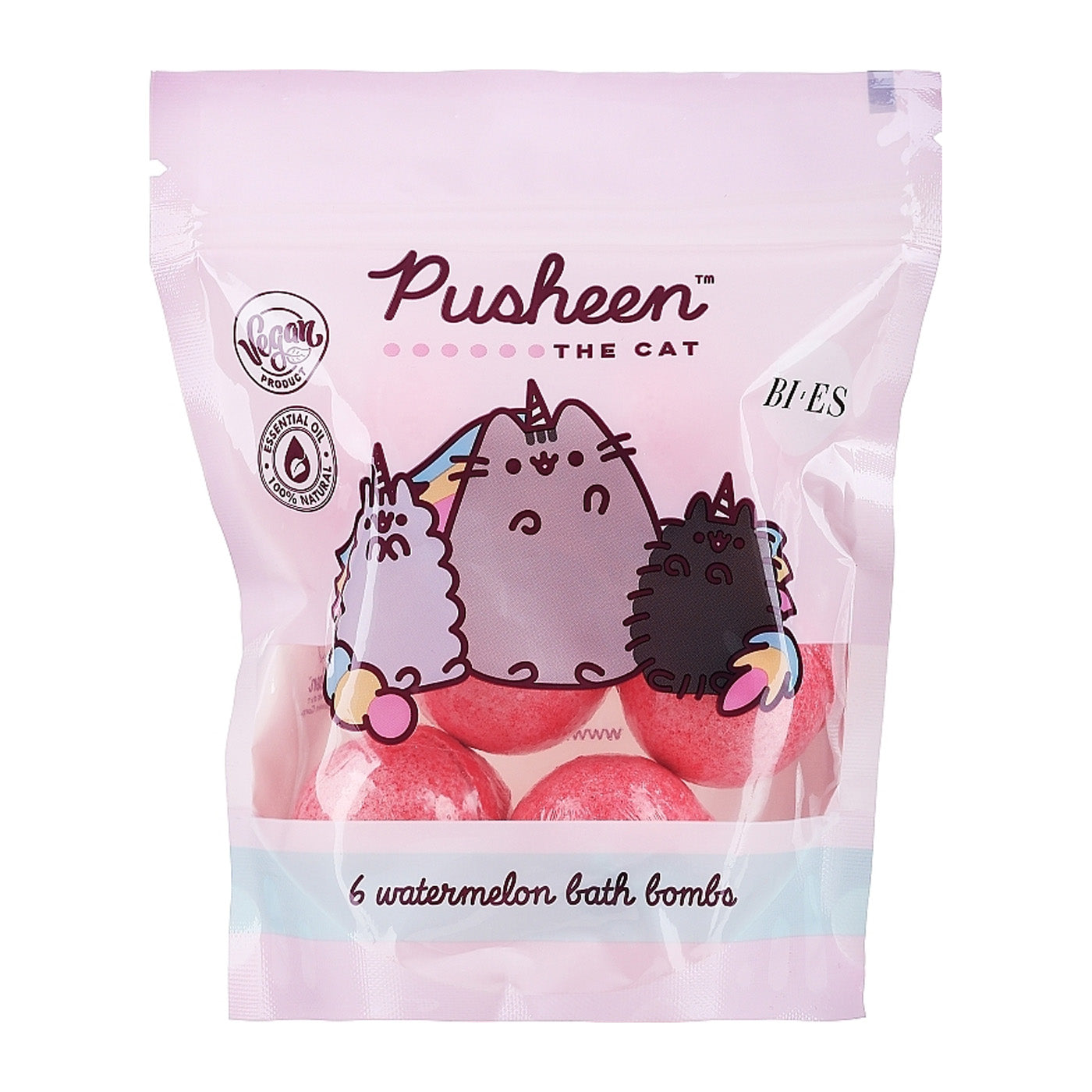 Bi-Es - Pusheen The Cat Watermelon Bath Bombs (6-Pack)